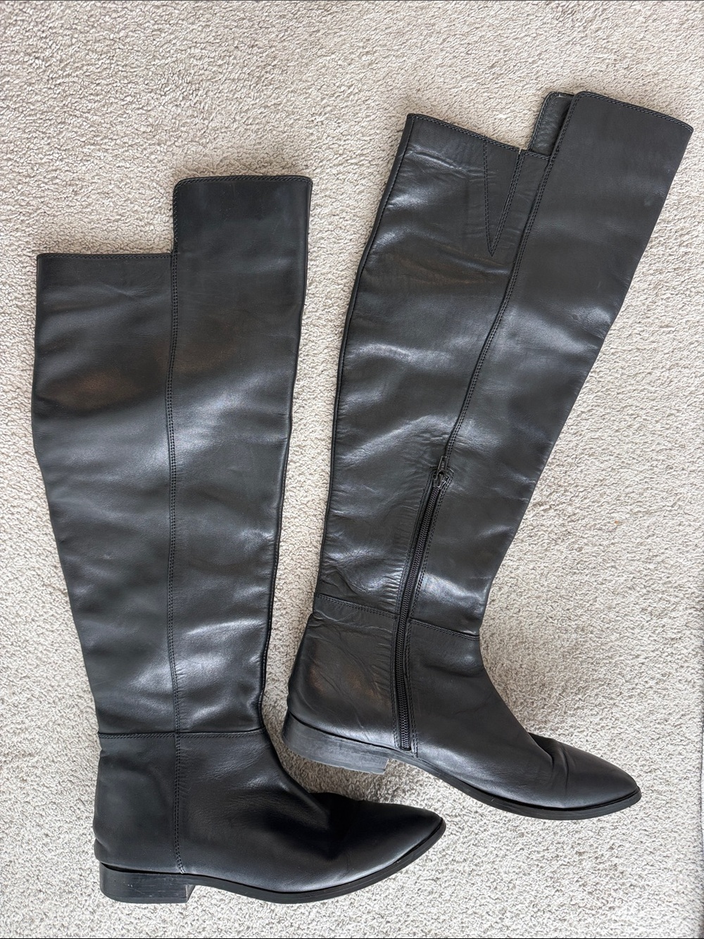 Seychelles Black Leather Over-the-Knee Riding Boots